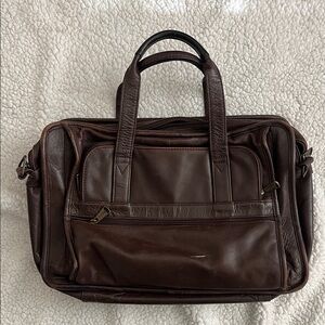 Dark Brown Leather Men's Work Bag, Computer Bag